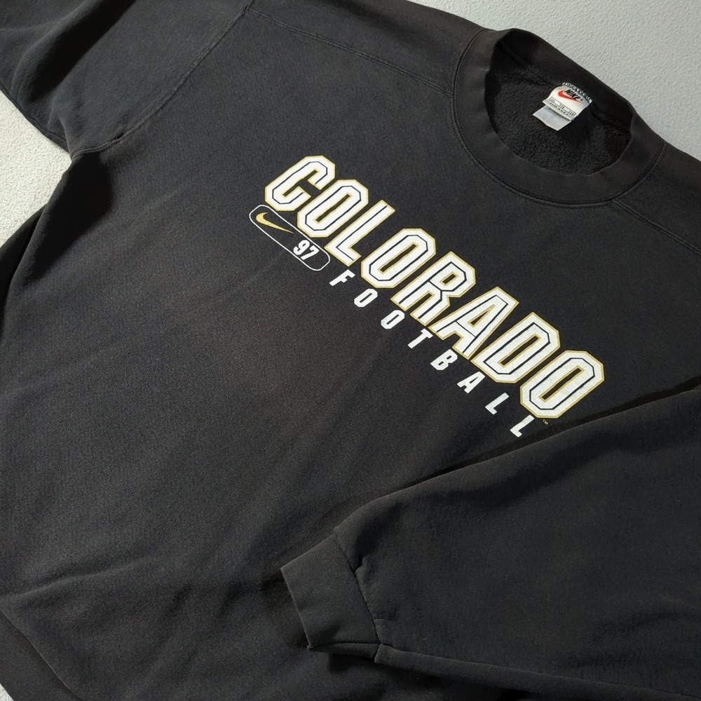 Vintage Nike 1997 Colorado Buffaloes Football Crewneck Sweatshirt Black XXL USA